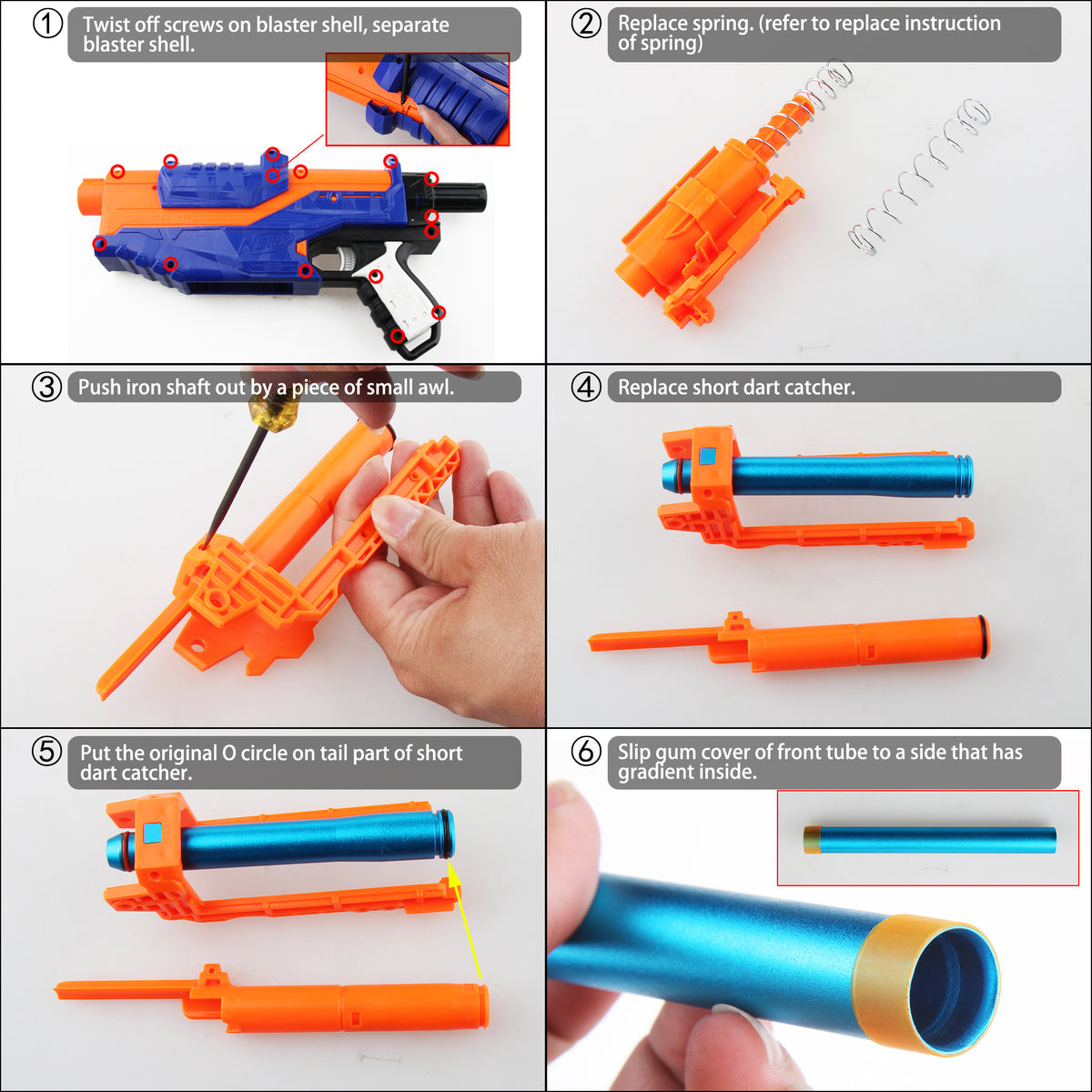 ナーフ ショートダーツ化 MASADA MOD JGCWorker Short Darts Modification Kit Set for Nerf N-Strike Elite Del