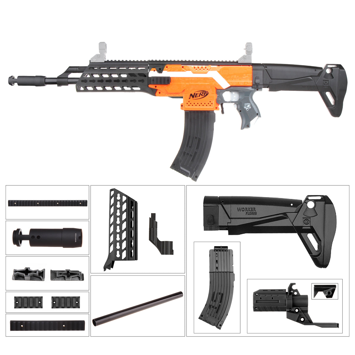 NERF ライフルセット Lehui SAW M249 Electric Belt-Fed Nerf Gun – m416gelblaster