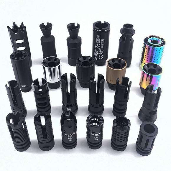 14MM CCW FLASH HIDER DECORATION ALUMINUM ALLOY COMPATIBLE WITH 14MM GEL BLASTER (DECORATION ONLY, NO ACTUAL FUNCTION)