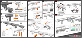 WORKER Harrier Blaster Half Length Dart Toy Gun, Full Mod Kit Driven by Spring, Equipped with Rail and Various Accessories, Compatible with Talon Mag