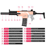 JGCWorker STF-W007-A MP5-SD Style Mod Kits Set for Nerf N-Strike Elite Stryfe Blaster - Nerf Mod Kits -Worker Mod Kits