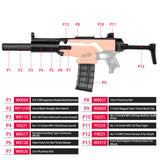 JGCWorker STF-W007 MP5-SD Style Mod Kits Set for Nerf N-Strike Elite Stryfe Blaster - Nerf Mod Kits -Worker Mod Kits