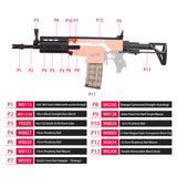 JGCWorker STF-W003-01-A Style FN SCAR Mod Kits Set With Orange Adaptor for Nerf N-Strike Elite Stryfe Blaster - Nerf Mod Kits -Worker Mod Kits