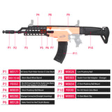 JGCWorker STF-W024-A AK Alfa Style Mod Kits Set With Orange Adaptor for Nerf N-Strike Elite Stryfe Blaster - Nerf Mod Kits -Worker Mod Kits