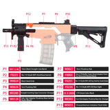 JGCWorker STF-W008-01-A MP5-K A Style Mod Kits Set for Nerf N-Strike Elite Stryfe Blaster - Nerf Mod Kits -Worker Mod Kits