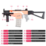 JGCWorker STF-W008-02-A MP5-K B Style Mod Kits Set for Nerf N-Strike Elite Stryfe Blaster - Nerf Mod Kits -Worker Mod Kits