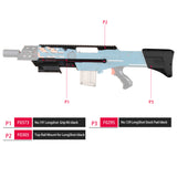 JGCWorker F10555 3D Printed CJ-001 Kits Set for Nerf Zombie Strike ZED Squad Longshot CS-12 Blaster - Nerf Mod Kits -Worker Mod Kits