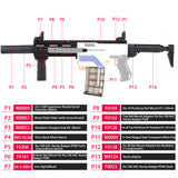 JGCWorker FCZ-004 AAC Honey Badger Style Mod Kits Set for  Nerf N-Strike Retaliator Avenger Blaster - Nerf Mod Kits -Worker Mod Kits