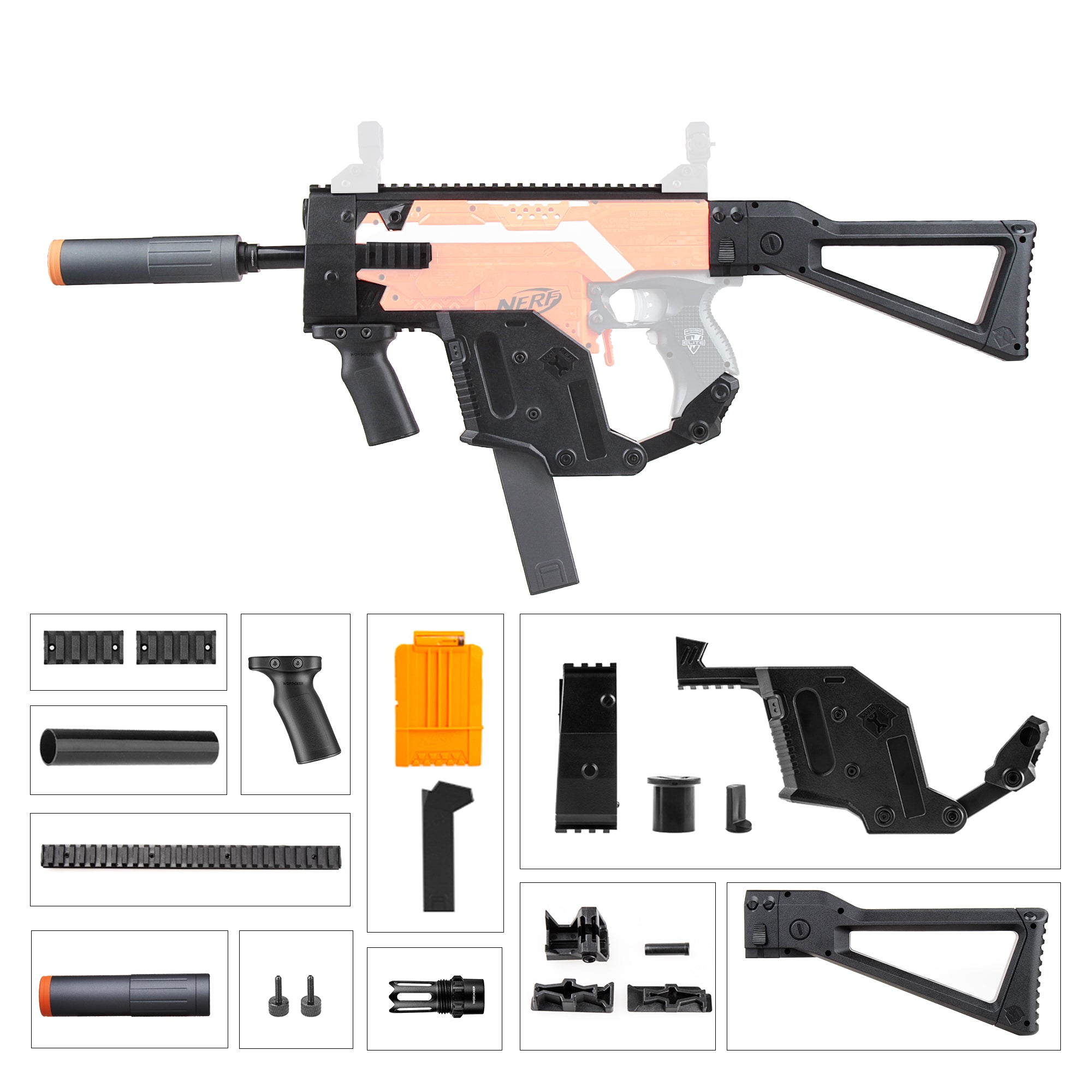 Worker Kriss Vector Mod Kits Set for Nerf N-Strike Elite Stryfe