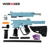 WORKER Harrier Blaster Half Length Dart Toy Gun, Full Mod Kit Driven by Spring, Equipped with Rail and Various Accessories, Compatible with Talon Mag