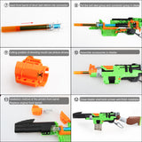 JGCWorker Mod Kit Set Upgrade Attachment for Nerf Zombie Strike SlingFire Blaster - Nerf Mod Kits -Worker Mod Kits