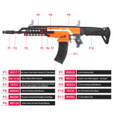 JGCWorker STF-W024-A AK Alfa Style Mod Kits Set With Orange Adaptor for Nerf N-Strike Elite Stryfe Blaster - Nerf Mod Kits -Worker Mod Kits