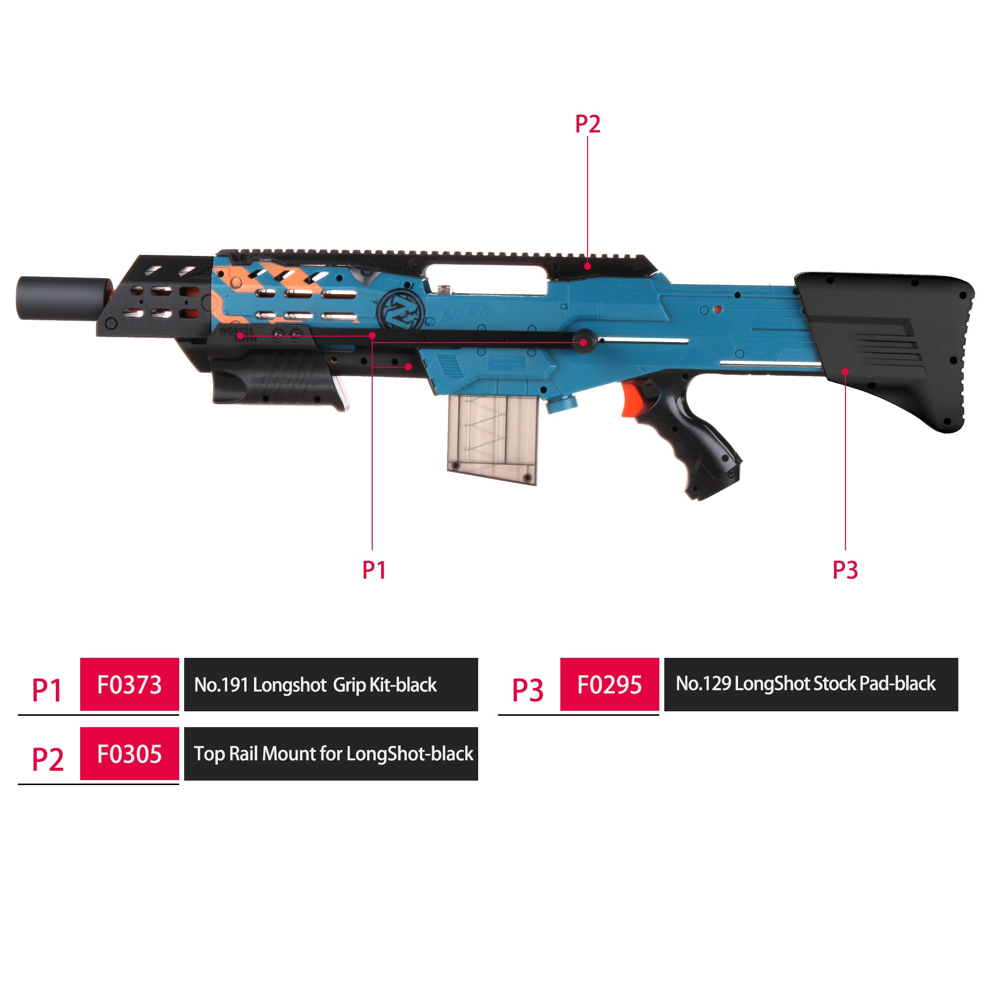 Nerf Longshot Handguard type A 