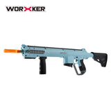 WORKER Harrier Blaster Half Length Dart Toy Gun, Full Mod Kit Driven by Spring, Equipped with Rail and Various Accessories, Compatible with Talon Mag