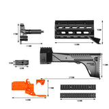 JGCWorker STF-W001-A AK-12 A Style Mod Kits Set With Orange Adaptor for Nerf N-Strike Elite Stryfe Blaster - Nerf Mod Kits -Worker Mod Kits