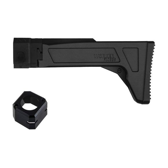 Worker F10555 3D Printing No.130 Foldable Shoulder Stock for nerf N-strike elite Color Black - Nerf Mod Kits -Worker Mod Kits