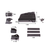 JGCWorker F10555 NO.107 3D Printing Scorpion EVO3 Front Tube Kits without Adaptor for Nerf N-Strike Stryfe Color Black - Nerf Mod Kits -Worker Mod Kits