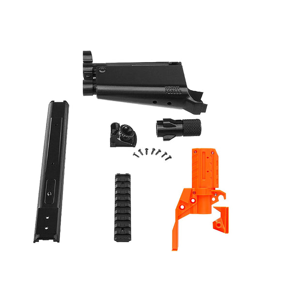 JGCWorker F10555 No.114 3D Printing MP5-A Front Tube Kits With Adaptor for Nerf N-Strike Stryfe Color Black - Nerf Mod Kits -Worker Mod Kits