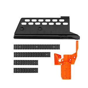 JGCWorker F10555 No.115 3D Printing G362 Long Front Tube Kits With Adaptor for Nerf N-Strike Stryfe Color Black - Nerf Mod Kits -Worker Mod Kits