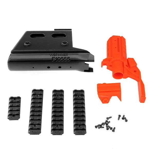 JGCWorker F10555 No.115 3D Printing G362 Front Tube Kits With Adaptor for Nerf N-Strike Stryfe Color Black - Nerf Mod Kits -Worker Mod Kits