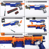 WORKER Paratroops Short Dart Mod Kit and Connector Set for NERF N-Strike Exclusive Elite Alpha Trooper CS-12