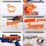 WORKER Paratroops Short Dart Mod Kit and Connector Set for NERF N-Strike Exclusive Elite Alpha Trooper CS-12