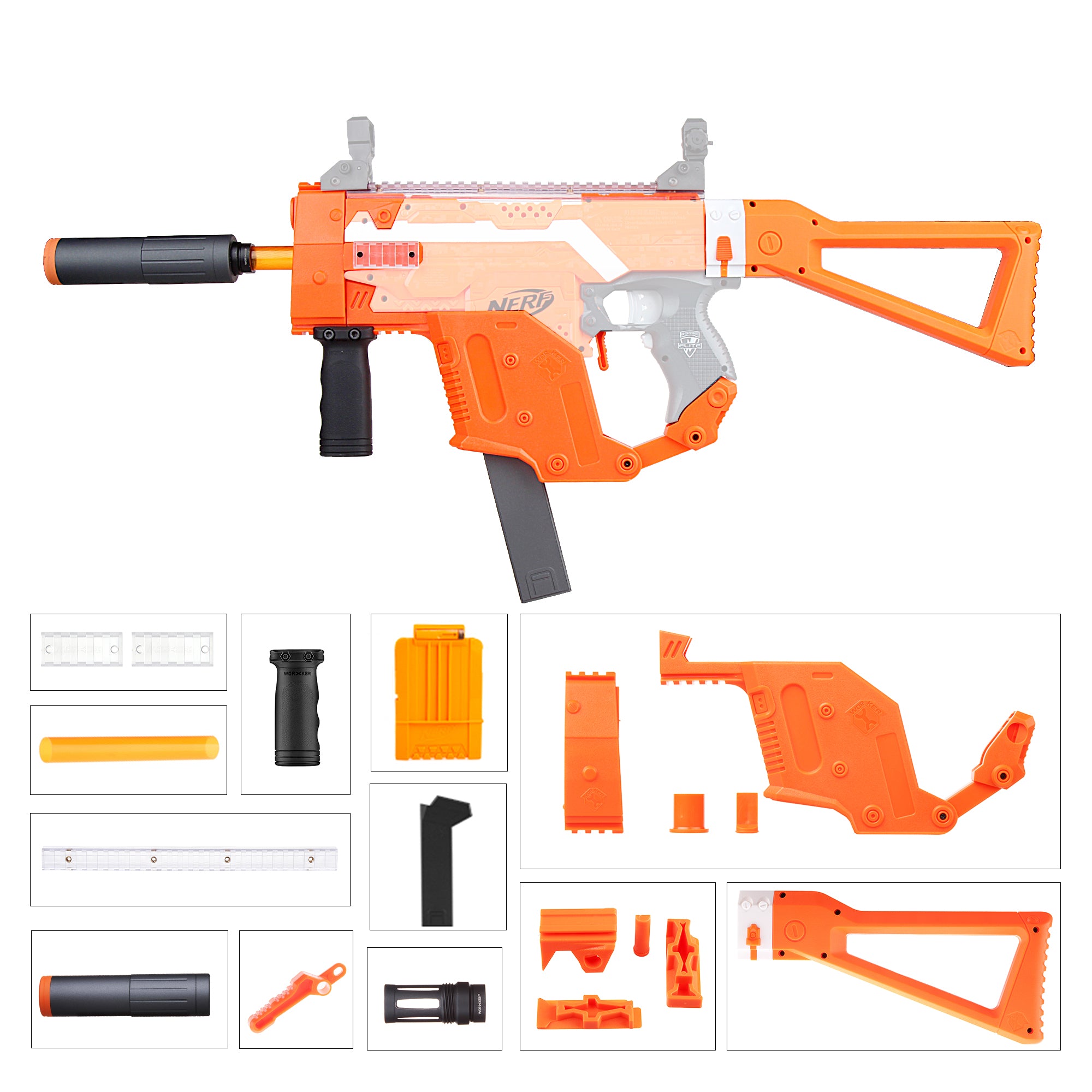 Worker Kriss Vector Mod Kits Set for Nerf N-Strike Elite Stryfe