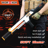 JGCWorker Swift Blaster Guns Toy, Full Mod Kits Set Short Darts Shooting Game, Upgrade Targeting Blaster, Gifts for Teenagers Adults