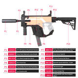 JGCWorker STF-W004-2 B Style KRISS Vector Mod Kits Set for Nerf N-Strike Elite Stryfe Blaster - Nerf Mod Kits -Worker Mod Kits