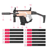 JGCWorker STF-W004-1 A Style KRISS Vector Mod Kits Set for Nerf N-Strike Elite Stryfe Blaster - Nerf Mod Kits -Worker Mod Kits