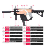 JGCWorker STF-W004 KRISS Vector Mod Kits Set for Nerf N-Strike Elite Stryfe Blaster - Nerf Mod Kits -Worker Mod Kits