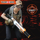 JGCWorker Swift Blaster Guns Toy, Full Mod Kits Set Short Darts Shooting Game, Upgrade Targeting Blaster, Gifts for Teenagers Adults
