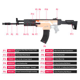 JGCWorker STF-W002 AK-12 B Style Mod Kits Set With Orange Adaptor for Nerf N-Strike Elite Stryfe Blaster - Nerf Mod Kits -Worker Mod Kits