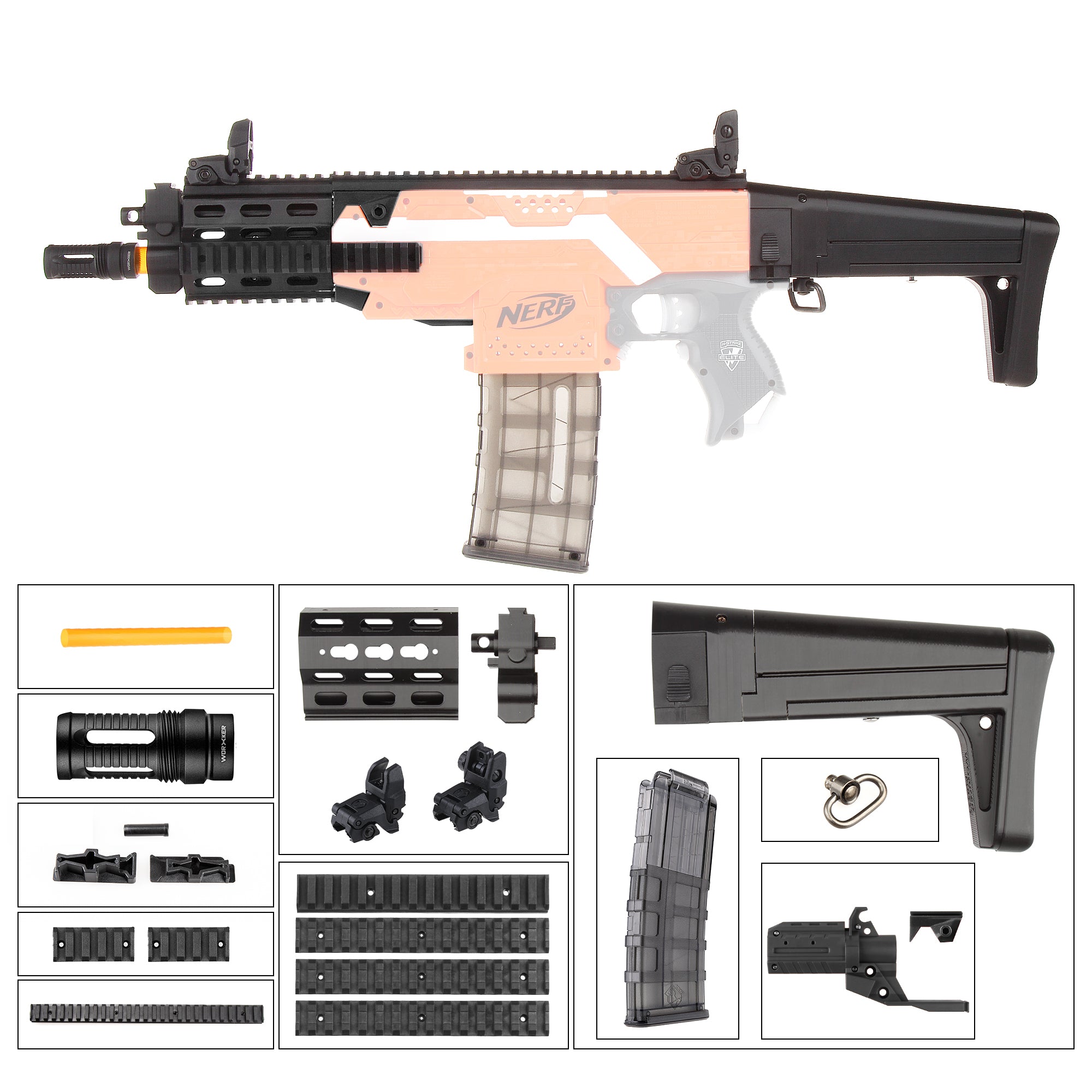 XCR-L Micro Style Worker Mod Kits Set for Nerf N-Strike Elite