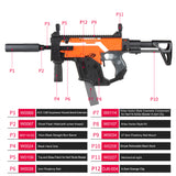 JGCWorker STF-W004-3 C Style KRISS Vector Mod Kits Set for Nerf N-Strike Elite Stryfe Blaster - Nerf Mod Kits -Worker Mod Kits