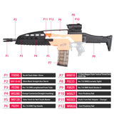 JGCWorker STF-W010 XM8 Mod Kits Set With Orange Adaptor And Long Front Tube for Nerf N-Strike Elite Stryfe Blaster - Nerf Mod Kits -Worker Mod Kits