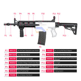 JGCWorker FCZ-002 M4 Style Mod Kits Set for  Nerf N-Strike Retaliator Avenger Blaster - Nerf Mod Kits -Worker Mod Kits