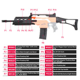 JGCWorker STF-W016-A G36 Style Mod Kits Set With Orange Adaptor And Long Front Tube for Nerf N-Strike Elite Stryfe Blaster - Nerf Mod Kits -Worker Mod Kits