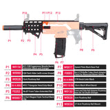 JGCWorker STF-W013 M4 Style Mod Kits Set for Nerf N-Strike Elite Stryfe Blaster - Nerf Mod Kits -Worker Mod Kits