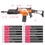 JGCWorker STF-W016-A G36 Style Mod Kits Set With Orange Adaptor And Long Front Tube for Nerf N-Strike Elite Stryfe Blaster - Nerf Mod Kits -Worker Mod Kits