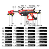 Worker F10555 No.213 Esper Blaster for Talon Magazine - Red + Black Rubber Band Toy Gun Version B - Nerf Mod Kits -Worker Mod Kits