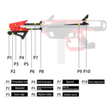 JGCWorker F10555 No.213 Esper Pull-up Version A to Pull Down Verison B Kit - Red + Black - Nerf Mod Kits -Worker Mod Kits