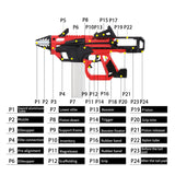 JGCWorker F10555 No.213 Esper Blaster for Talon Magazine - Red + Black Rubber Band Toy Gun Version A - Nerf Mod Kits -Worker Mod Kits